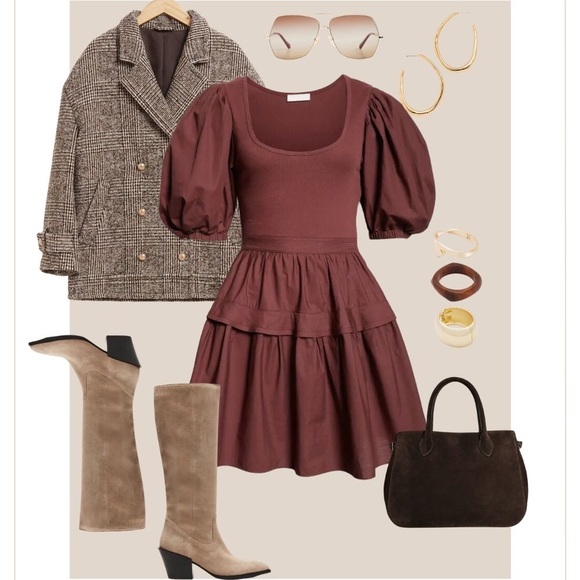 Ulla Johnson Dresses & Skirts - NWT Ulla Johnson Tilda Mixed Media Women’s Brown Minidress Small